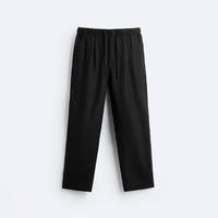 LINEN JOGGER TROUSERS - BLACK