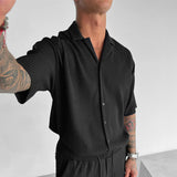 OVERSIZE RIBBED SHIRT - BLACK