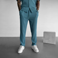 LOOSE FIT RIBBED TROUSER - CORONET BLUE