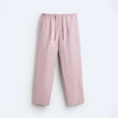 RELAXED LINEN DRAWSTRING TROUSER - PEACH