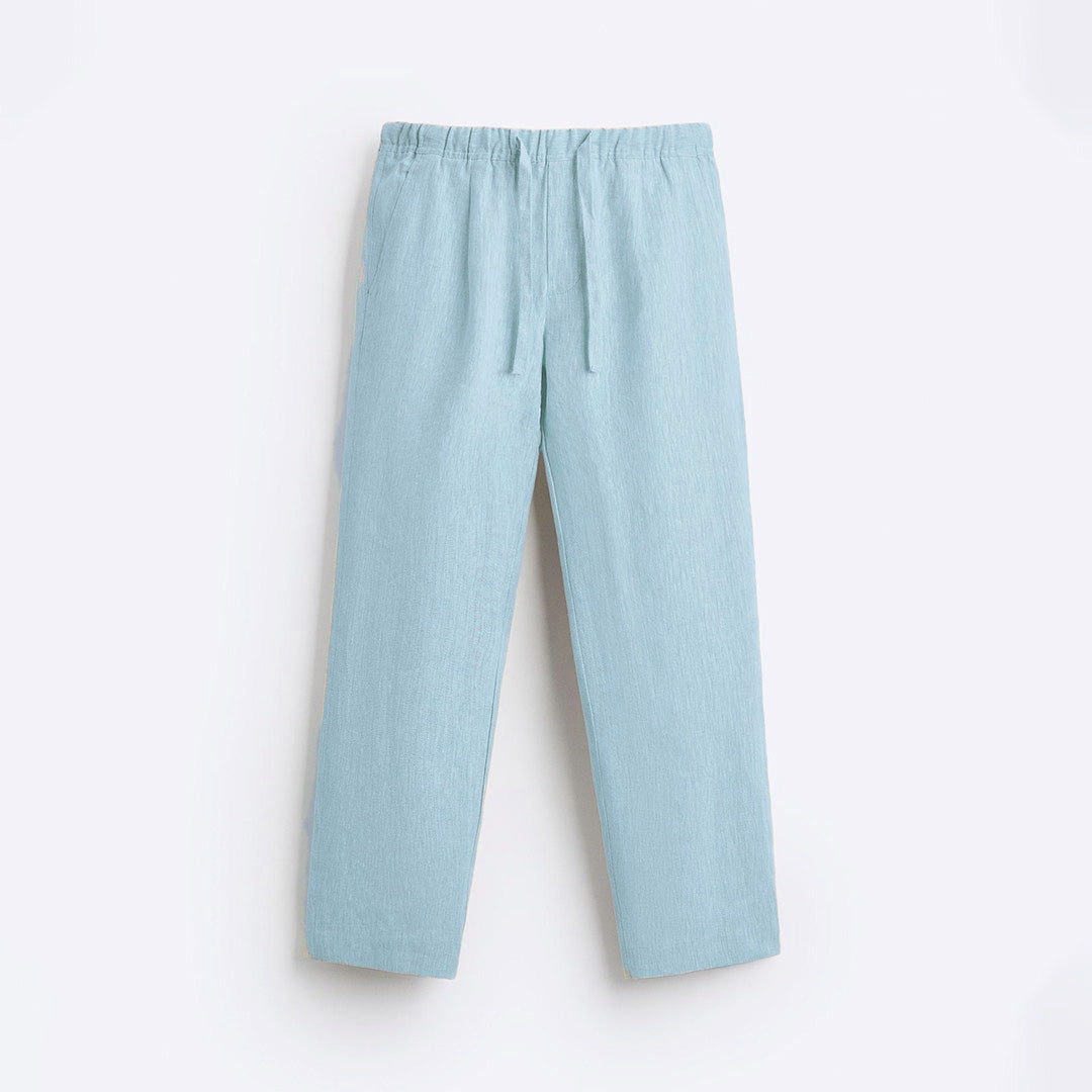 LINEN JOGGER TROUSERS - SKY BLUE