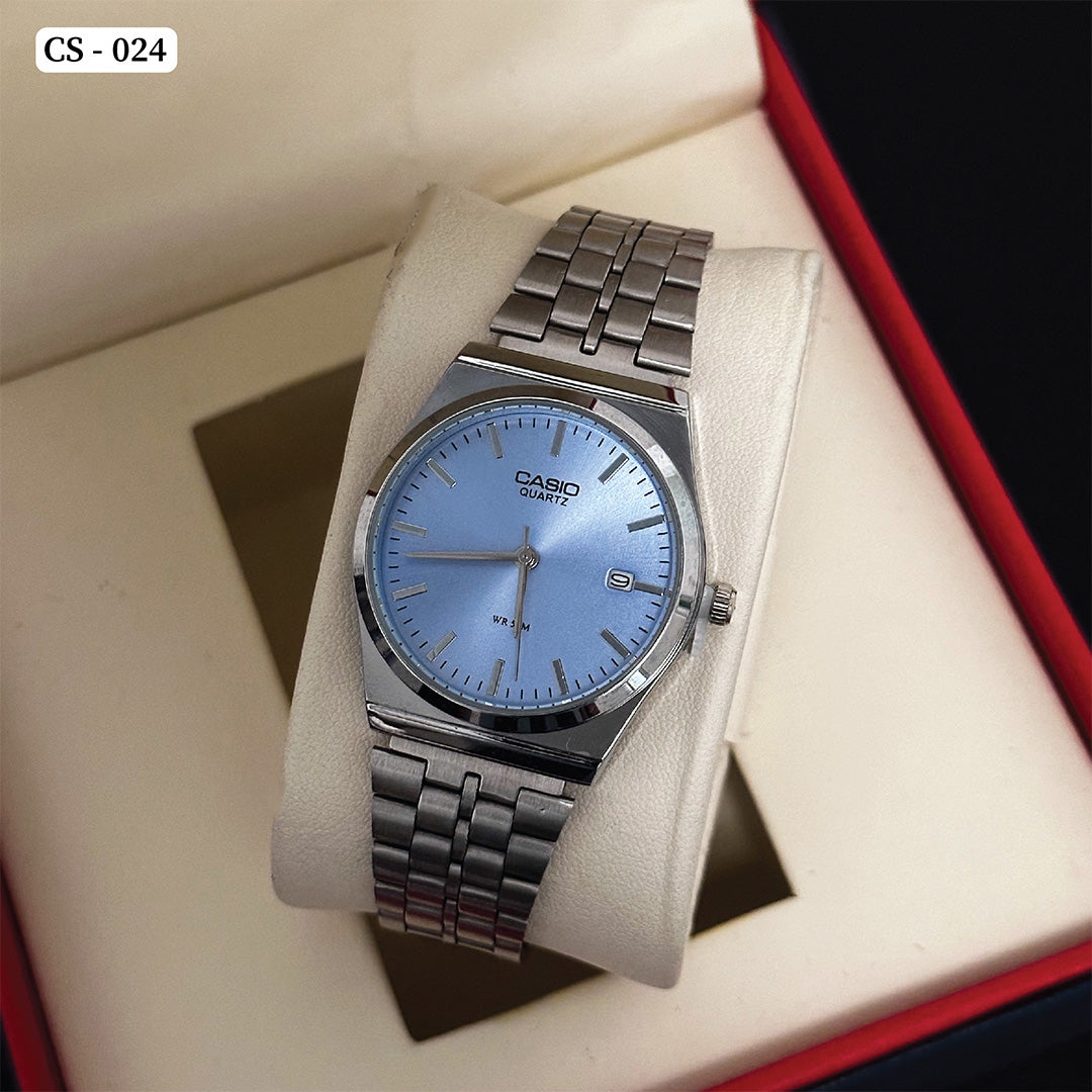 CS Quartz Watch WR 50M Silver Blue - 024