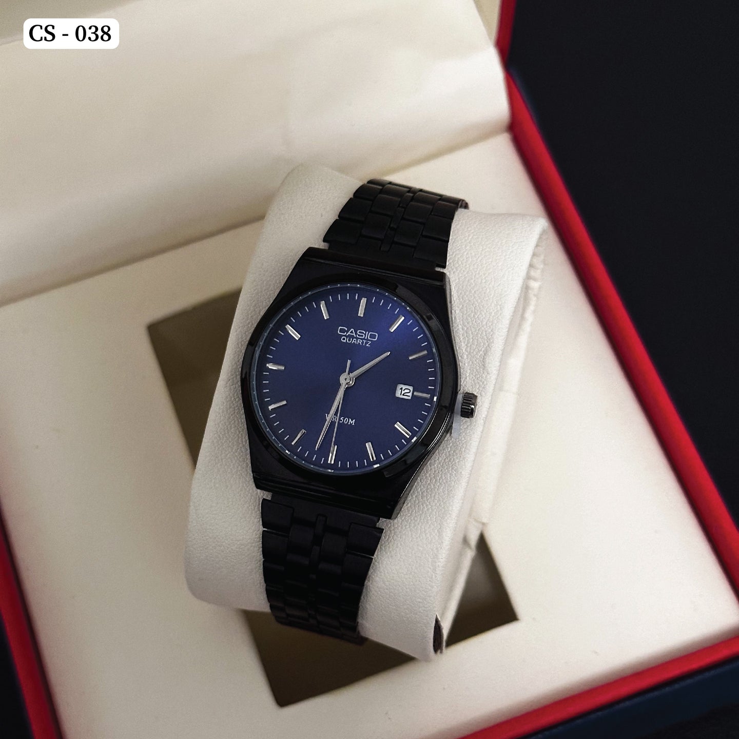 CS Quartz Watch WR 50M Black Blue - 038