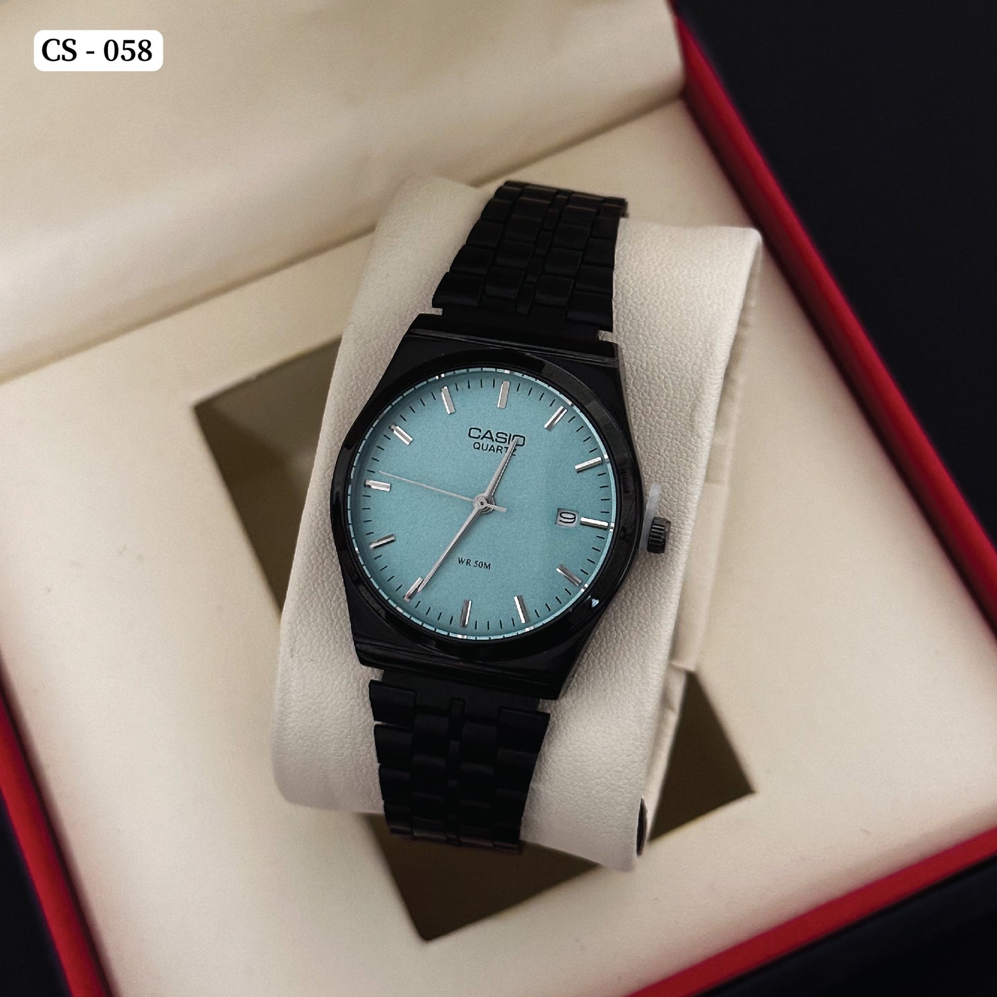 CS Quartz Watch WR 50M Black Blue - 058