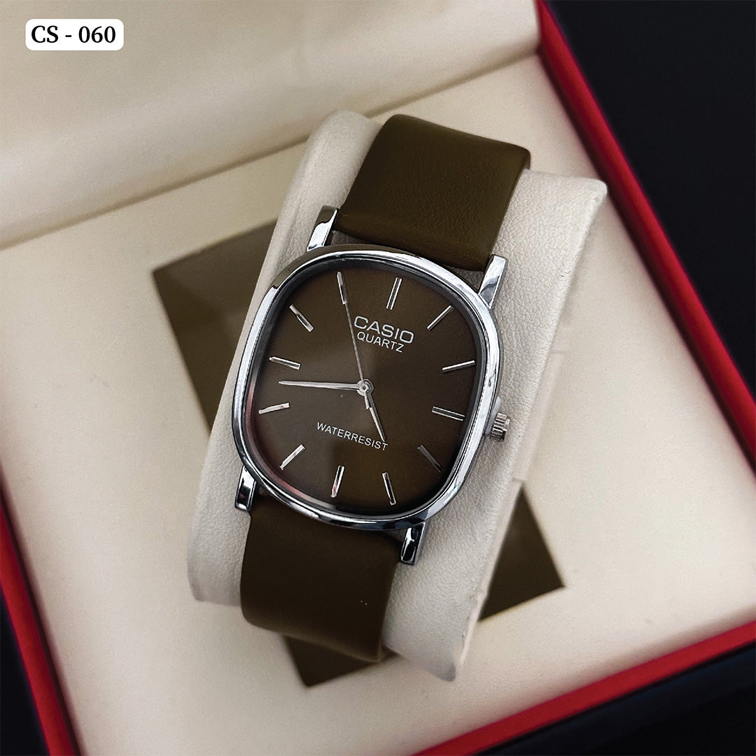 CS Quartz Watch Brown With Strap - 060