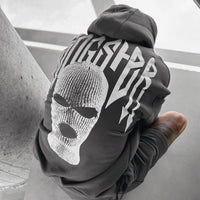 DROP SHOULDER GANGSTER HOODIE - GRAY