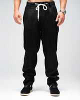 Men’s Black Linen Drawstring Pants
