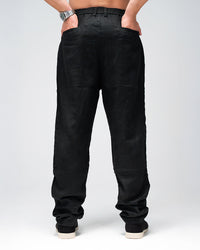 Men’s Black Linen Drawstring Pants