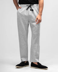 MEN’S LIGHT GREY JOGGER PANTS WITH DRAWSTRING WAIST