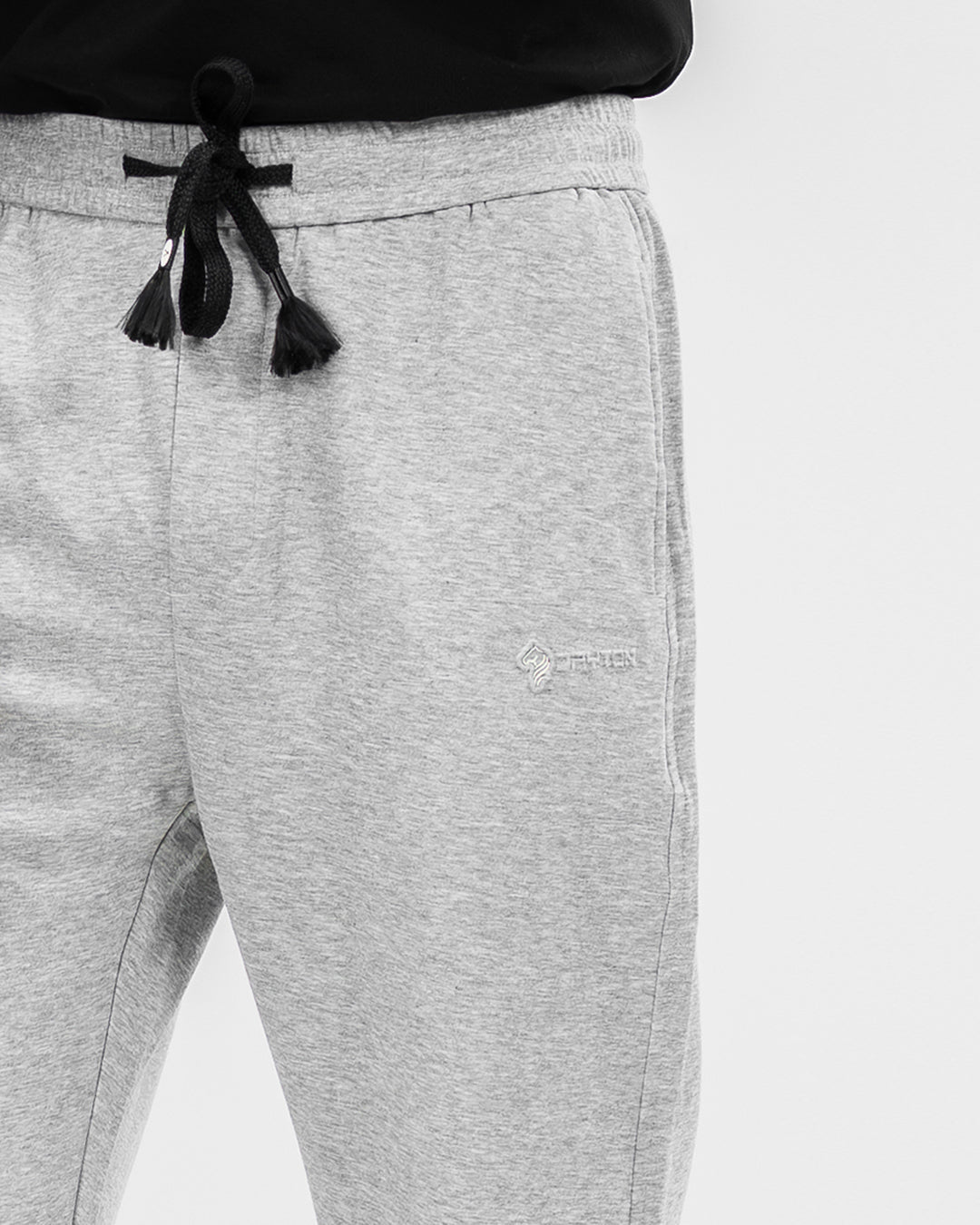 MEN’S LIGHT GREY JOGGER PANTS WITH DRAWSTRING WAIST