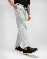MEN’S LIGHT GREY JOGGER PANTS WITH DRAWSTRING WAIST