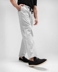 MEN’S LIGHT GREY JOGGER PANTS WITH DRAWSTRING WAIST