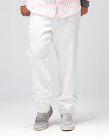 Men’s White Linen Drawstring Pants