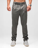 MEN’S SLIM-FIT GREY PLEATED TROUSERS