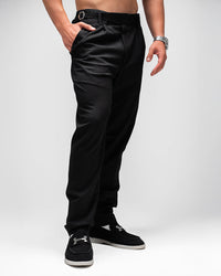 MEN’S SLIM-FIT BLACK PLEATED TROUSERS