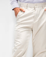 MEN’S CLASSIC SLIM-FIT CREAM TROUSERS