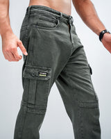 MEN’S OLIVE GREEN CARGO JEANS