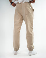 MEN’S BEIGE JOGGER PANTS WITH DRAWSTRING WAIST
