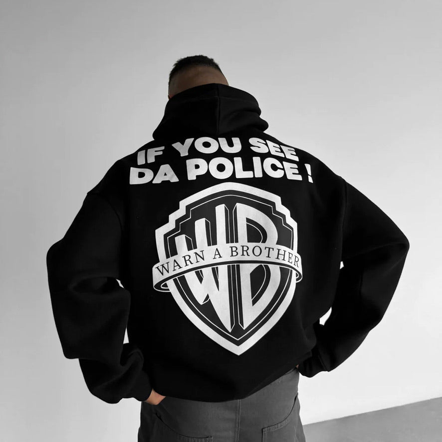 WB DROP SHOULDER HOODIE - BLACK