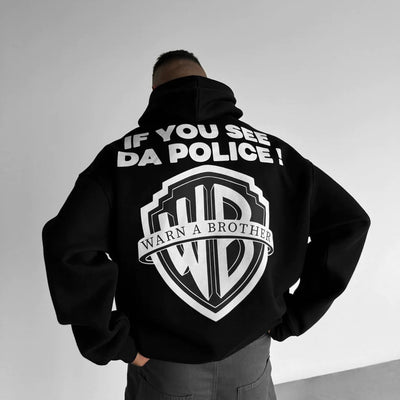 WB DROP SHOULDER HOODIE - BLACK