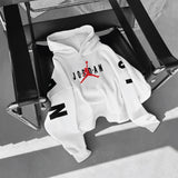JORDAN HOODIE - WHITE & RED
