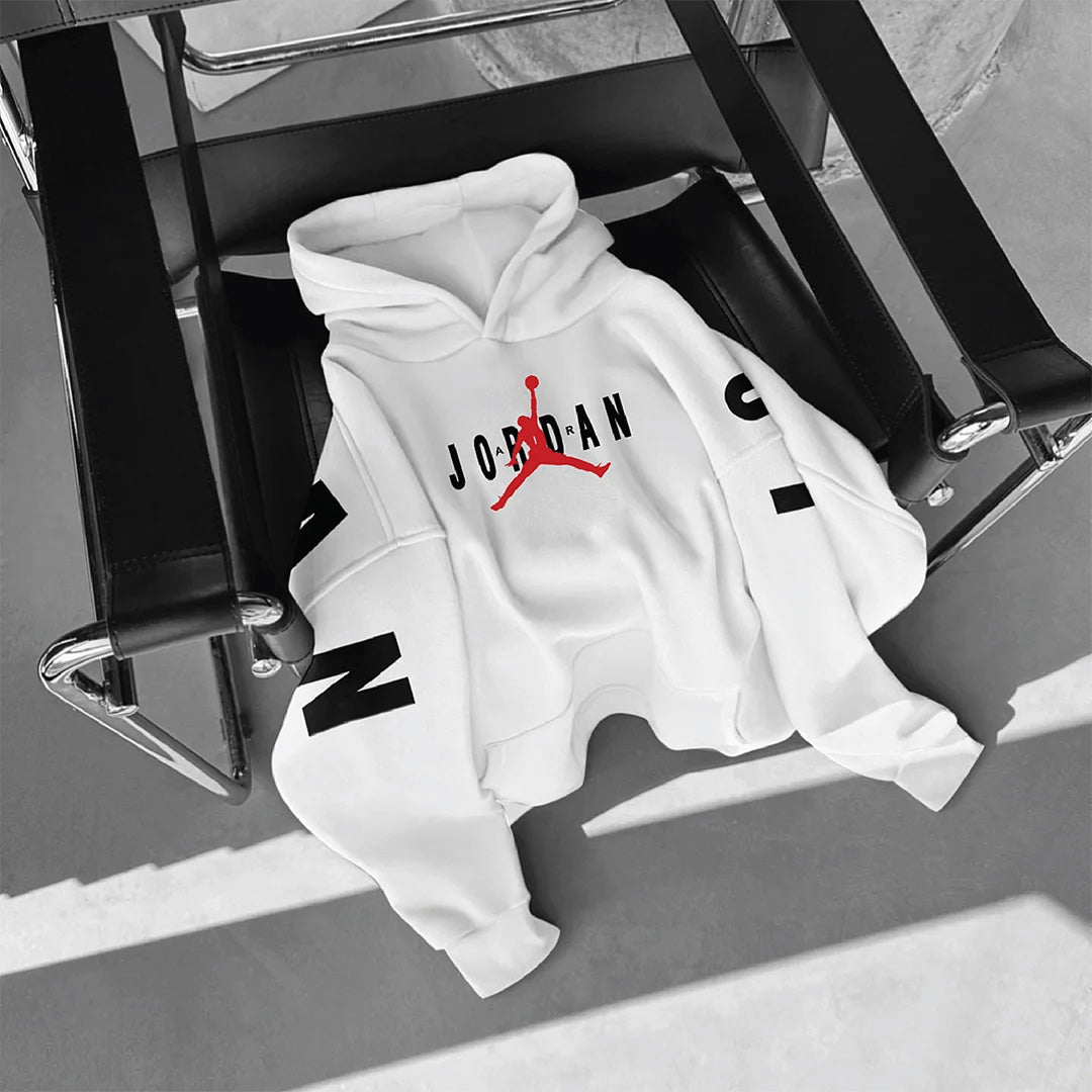 JORDAN HOODIE - WHITE & RED