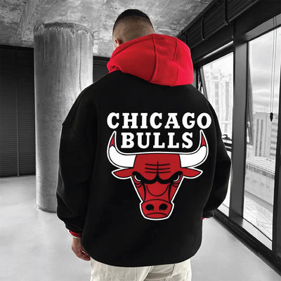 BULLS HOODIE - BLACK & RED