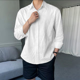 Men's Full Sleeves Linen Casual Shirt - White