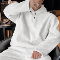 Oversized Turkish Hoodie Shirt & Trouser Set - White