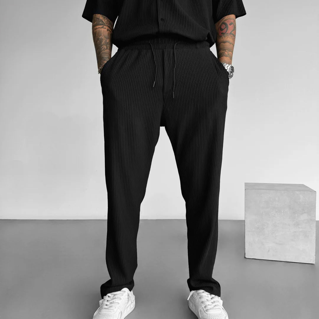 Zapped Oversize Lining Open Collar Shirt & Trouser Set