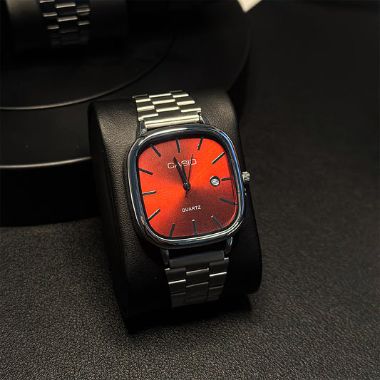 CS Quartz Watch - Silver Red