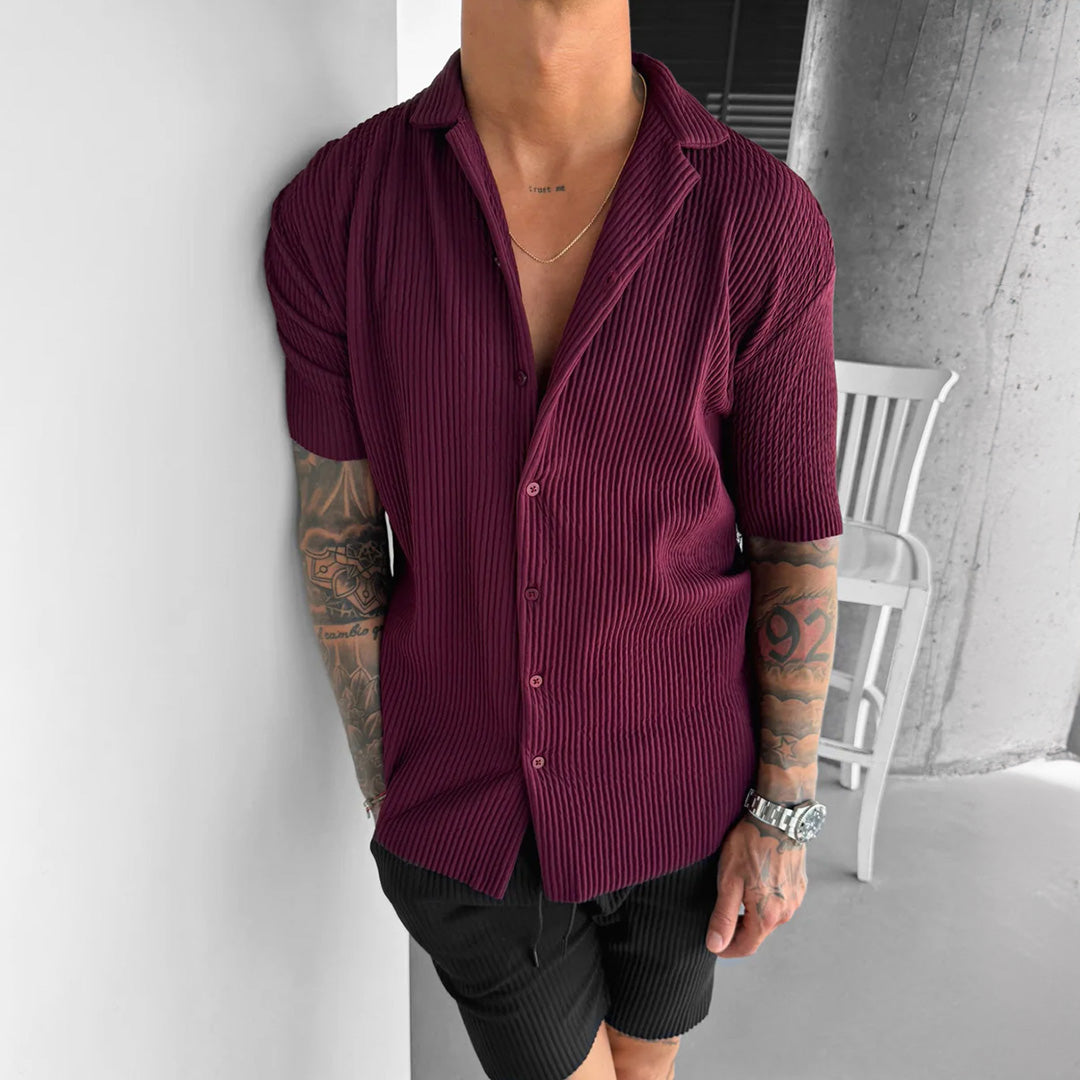 OVERSIZE RIBBED SHIRT - RUSSIAN VIOLET