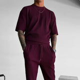 OVERSIZE RIBBED T-SHIRT - MAROON