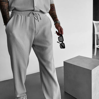 LOOSE FIT RIBBED TROUSER - GRAY