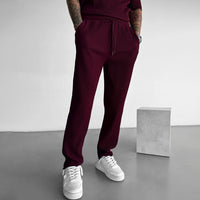 LOOSE FIT RIBBED PANTS - MAROON