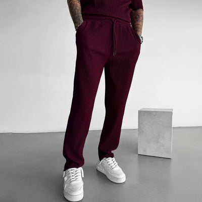 LOOSE FIT RIBBED TROUSER - MAROON