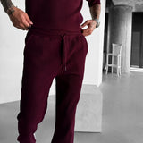 LOOSE FIT RIBBED PANTS - MAROON