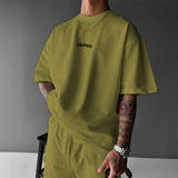 OVERSIZE CREW NECK COTTON T-SHIRT - OLIVE