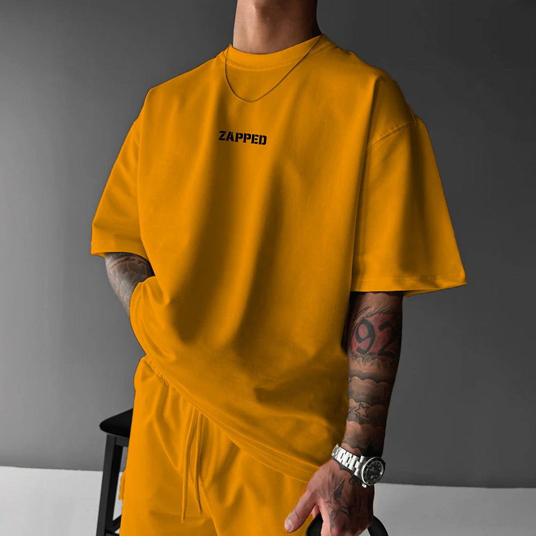 OVERSIZE CREW NECK COTTON T-SHIRT - ORANGE