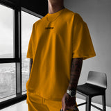 OVERSIZE CREW NECK COTTON T-SHIRT - ORANGE