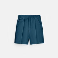 LOOSE FIT TEXTURED SEAM SHORTS - RAIN FOREST