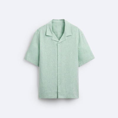 CLASSIC BOWLING LINEN SHIRT - SEA GREEN