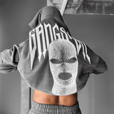 DROP SHOULDER GANGSTER HOODIE - GRAY