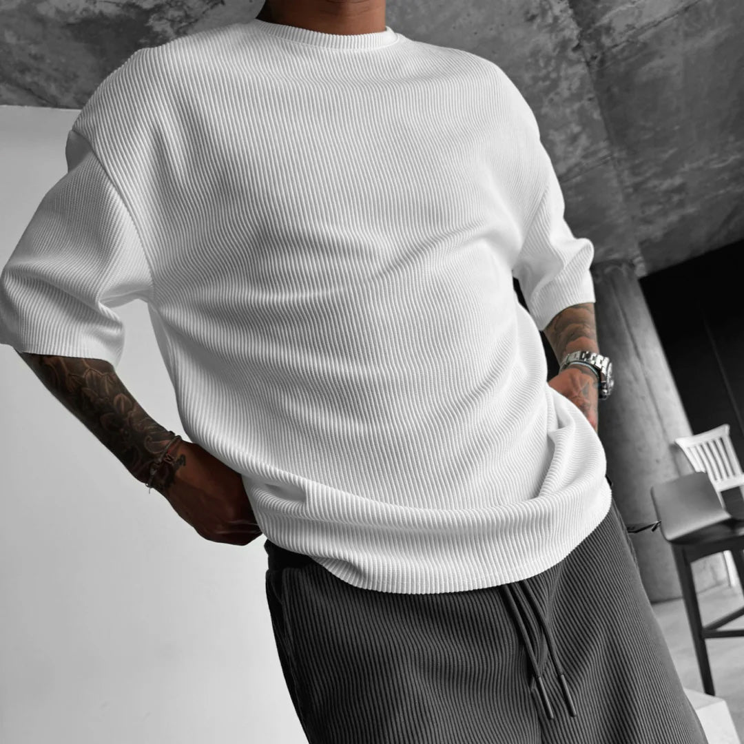OVERSIZE RIBBED T-SHIRT - WHITE – Zapped Store