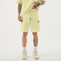 ZAPPED COTTON CARGO SHORTS - LEMON