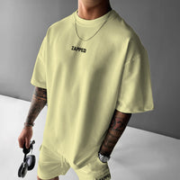 OVERSIZE CREW NECK COTTON T-Shirt - LEMON