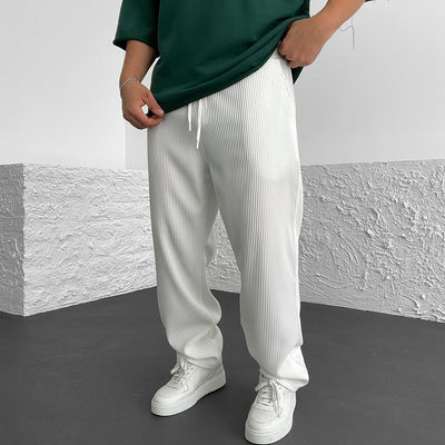 LOOSE FIT RIBBED TROUSER - WHITE