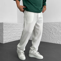 LOOSE FIT RIBBED PANTS - WHITE